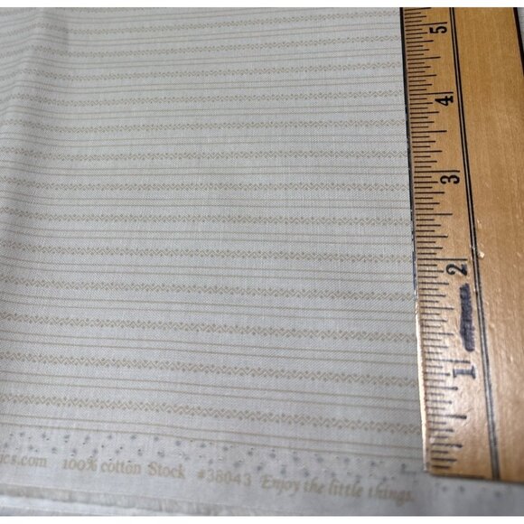Jo Morton Cream Striped Cotton Fabric 1/2 yard x 44" Quilting Sewing Crafts Mate - Picture 4 of 6